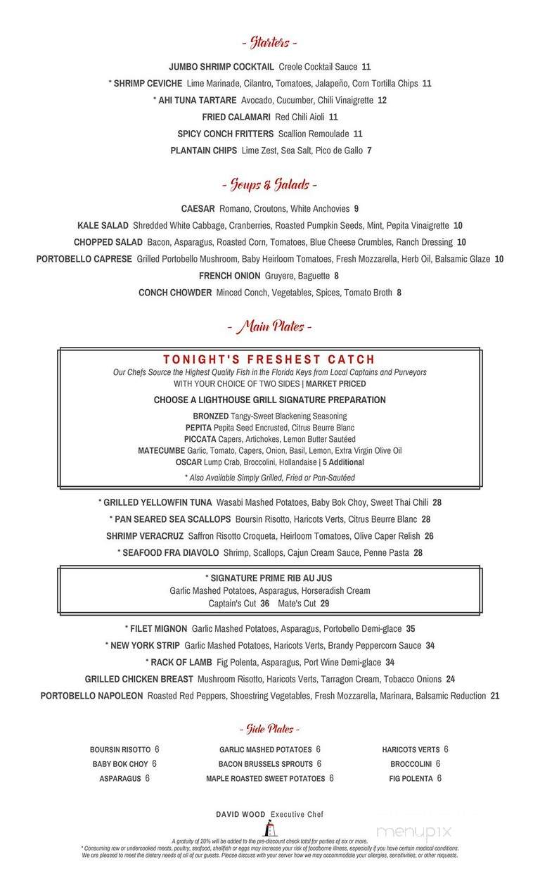 Lighthouse Grill - Marathon, FL menu_pic