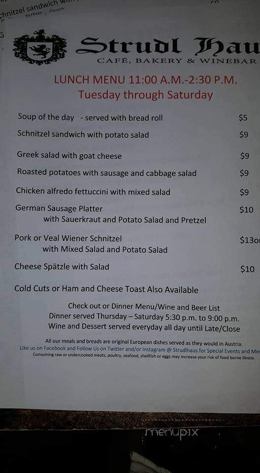 Strudl Haus - Des Moines, IA menu_pic