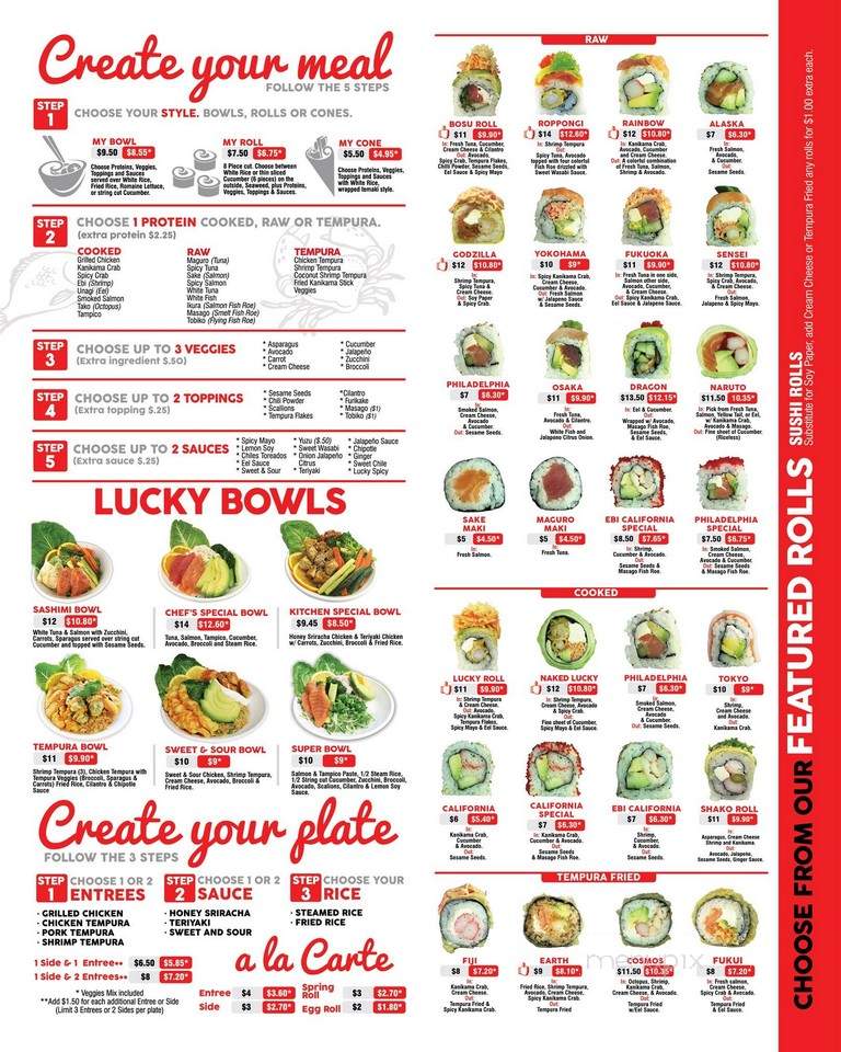 Lucky Sushi Bar - Edinburg, TX menu_pic
