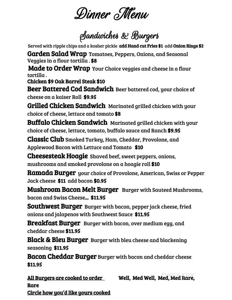Wit's End Lounge - Morgantown, WV menu_pic