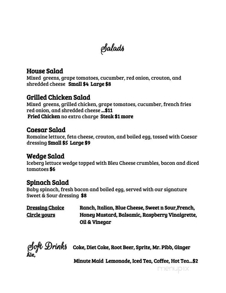 Wit's End Lounge - Morgantown, WV menu_pic