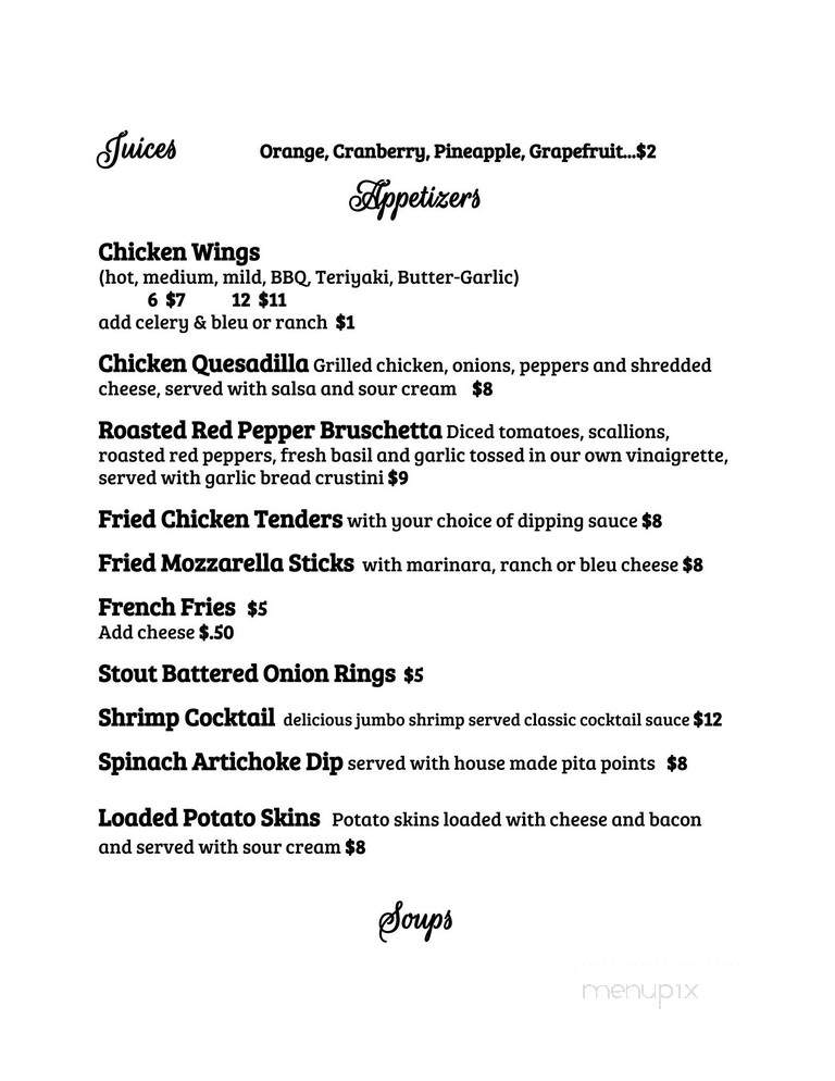 Wit's End Lounge - Morgantown, WV menu_pic