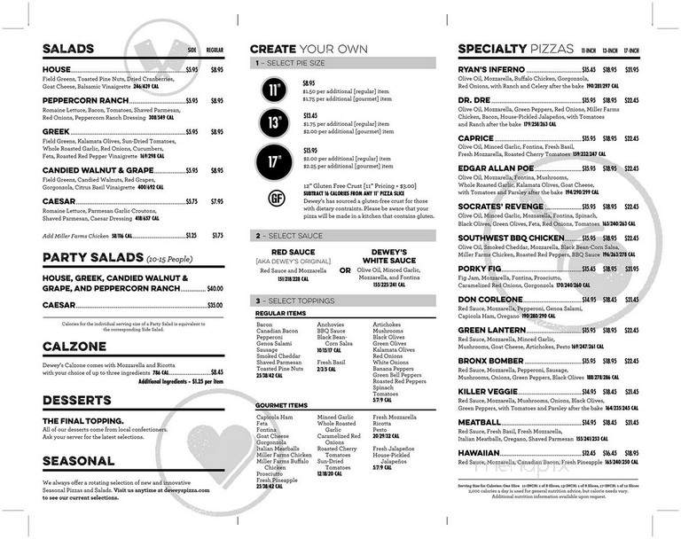 Dewey's Pizza - St Charles, MO menu_pic