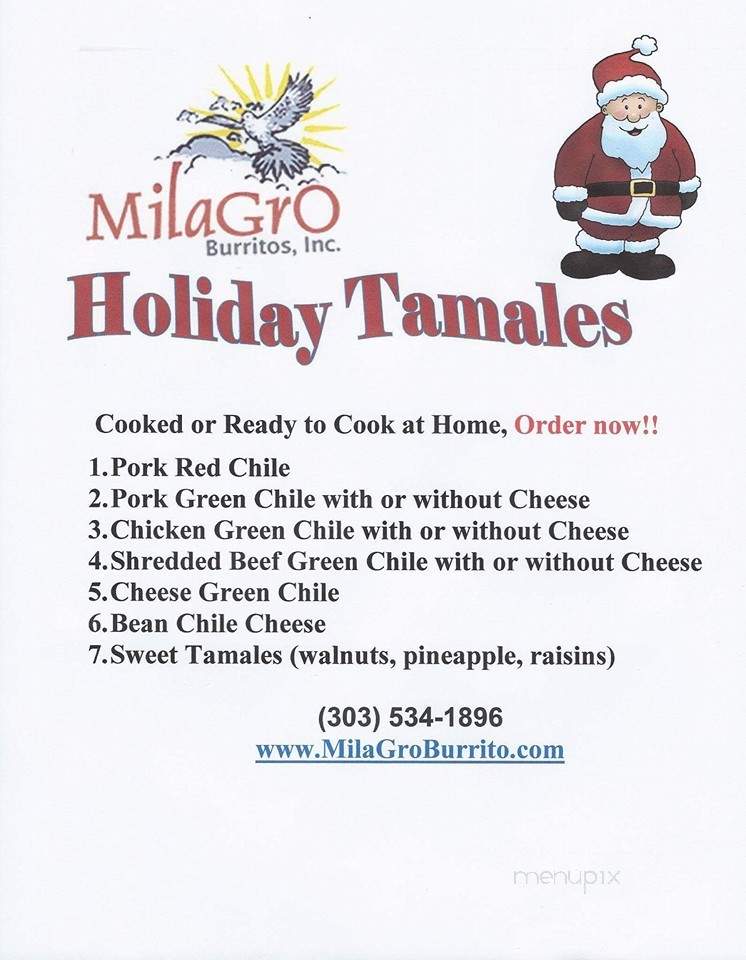 Milagos Burritos - Denver, CO menu_pic