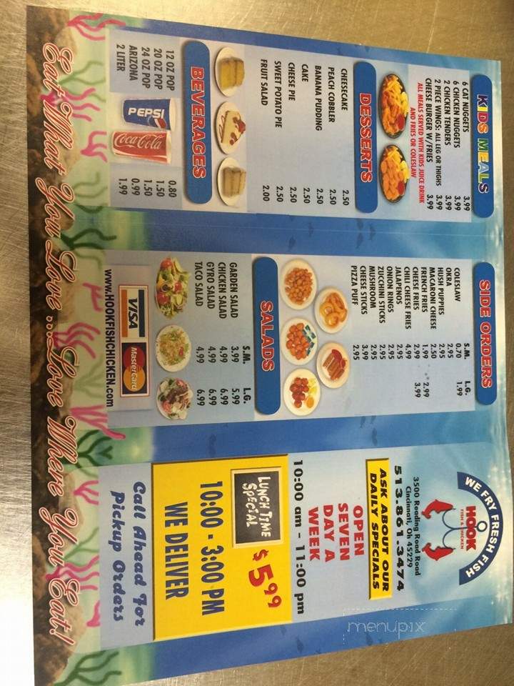 Hook Fish & Chicken - Cincinnati, OH menu_pic