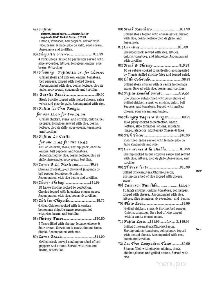 La Casita - Decatur, AL menu_pic