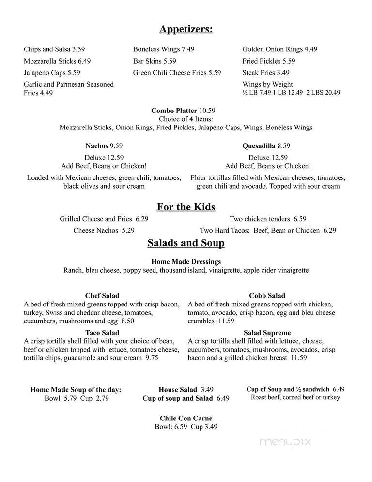 Pat's Bar and Grill - Hotchkiss, CO menu_pic
