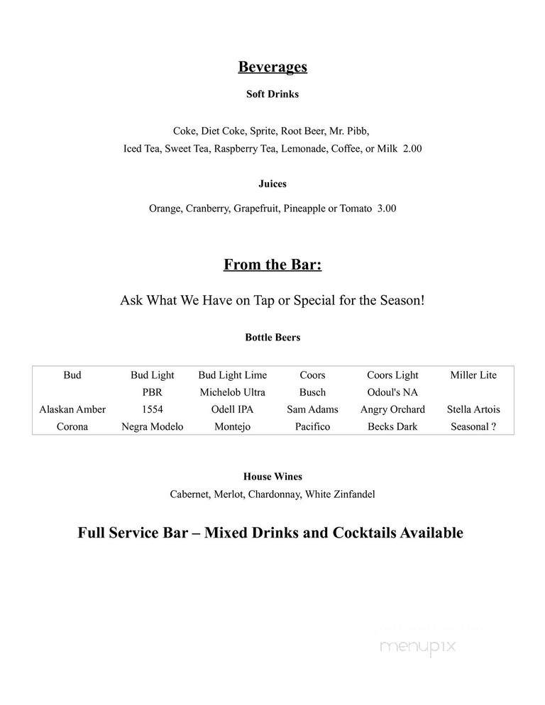 Pat's Bar and Grill - Hotchkiss, CO menu_pic