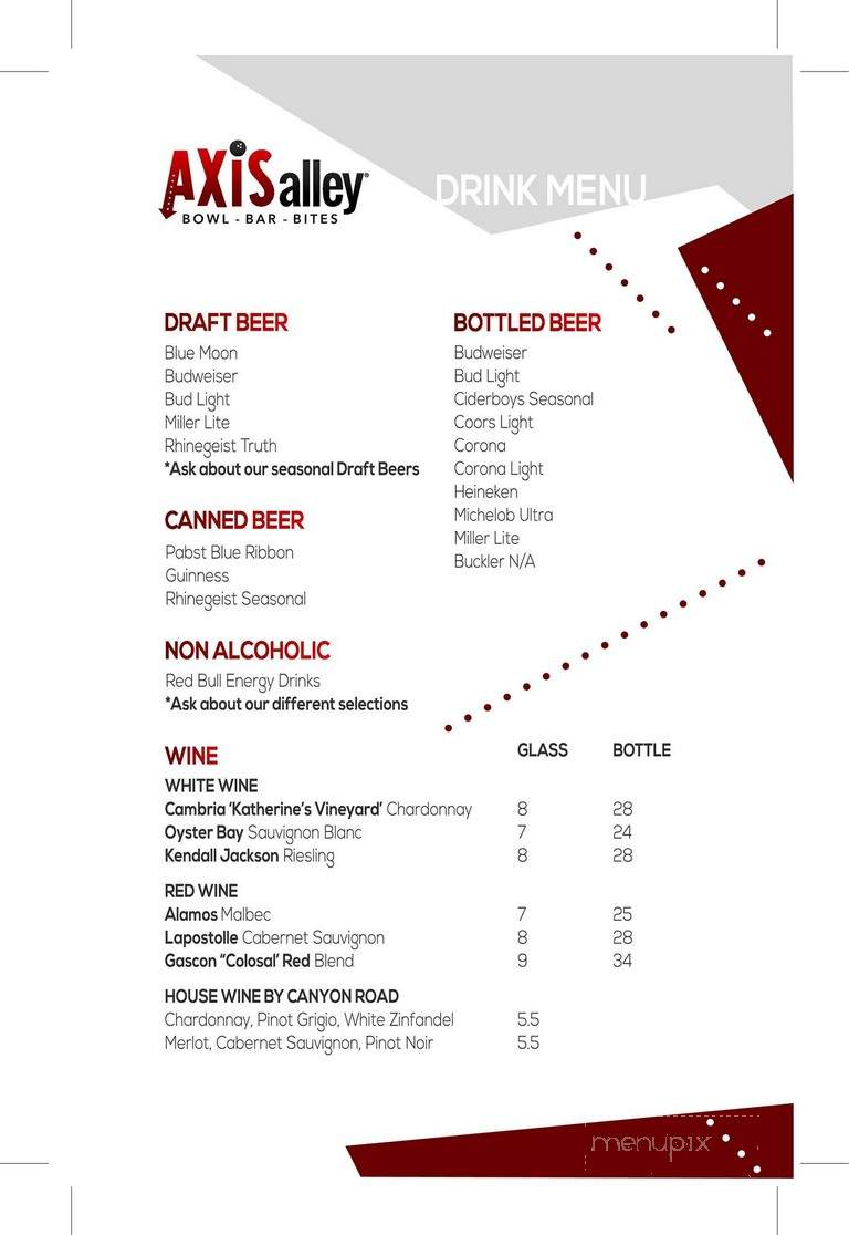 Axis Alley - Newport, KY menu_pic