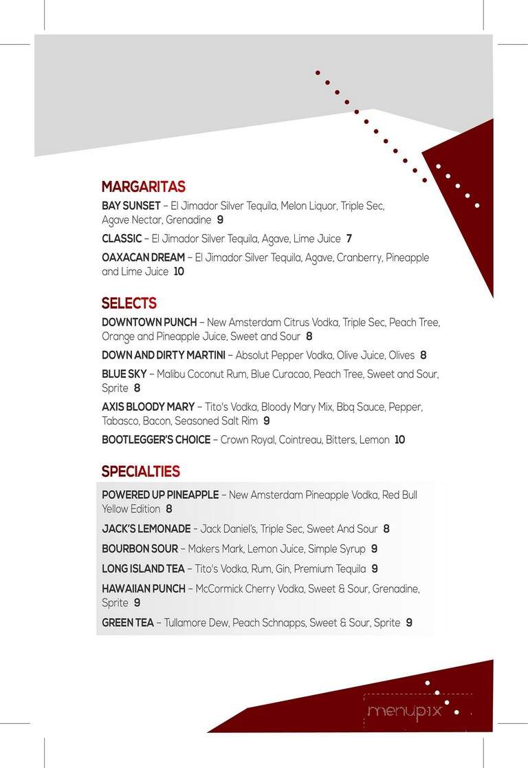 Axis Alley - Newport, KY menu_pic
