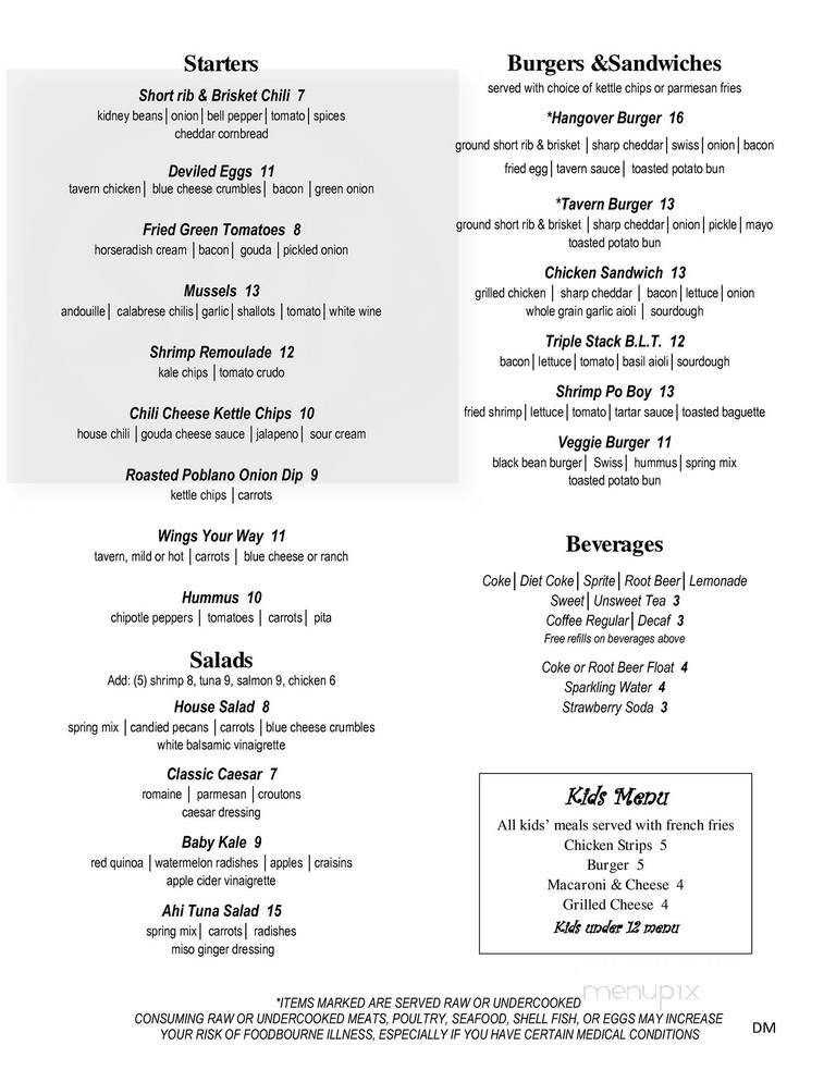 Suwanee Park Tavern - Suwanee, GA menu_pic