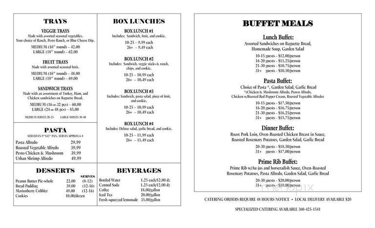 Urban Saloon & Grill - Troutdale, OR menu_pic
