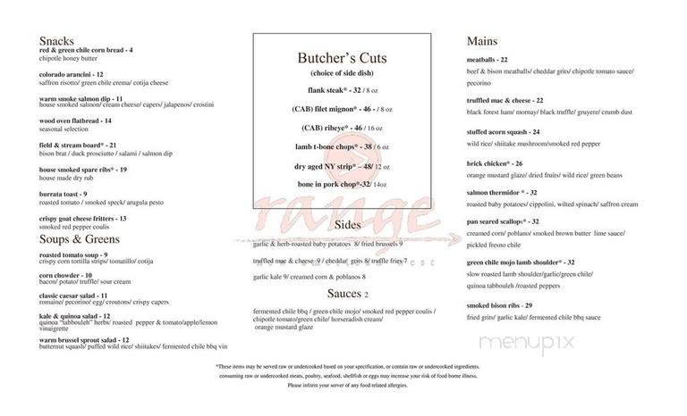Range - Denver, CO menu_pic