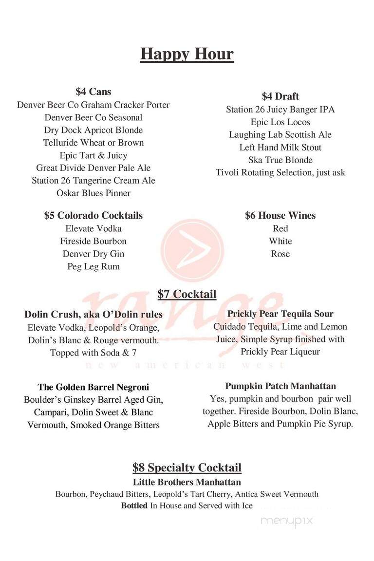 Range - Denver, CO menu_pic