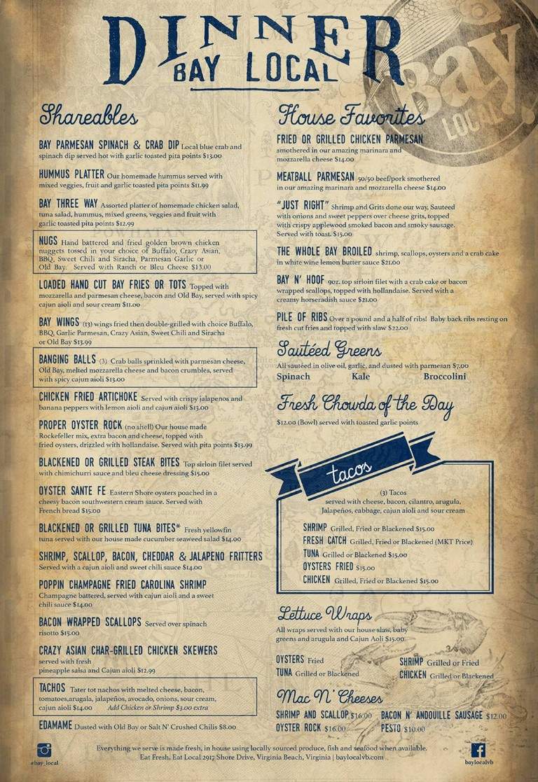 Bay Local - Virginia Beach, VA menu_pic