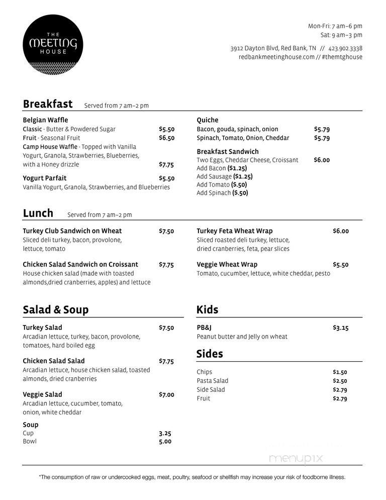 Meeting House - Chattanooga, TN menu_pic