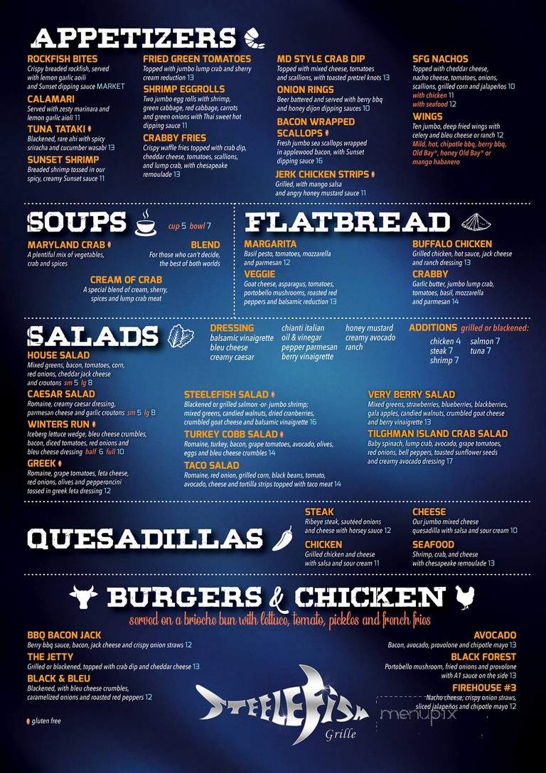 Steelefish Grille - Bel Air, MD menu_pic