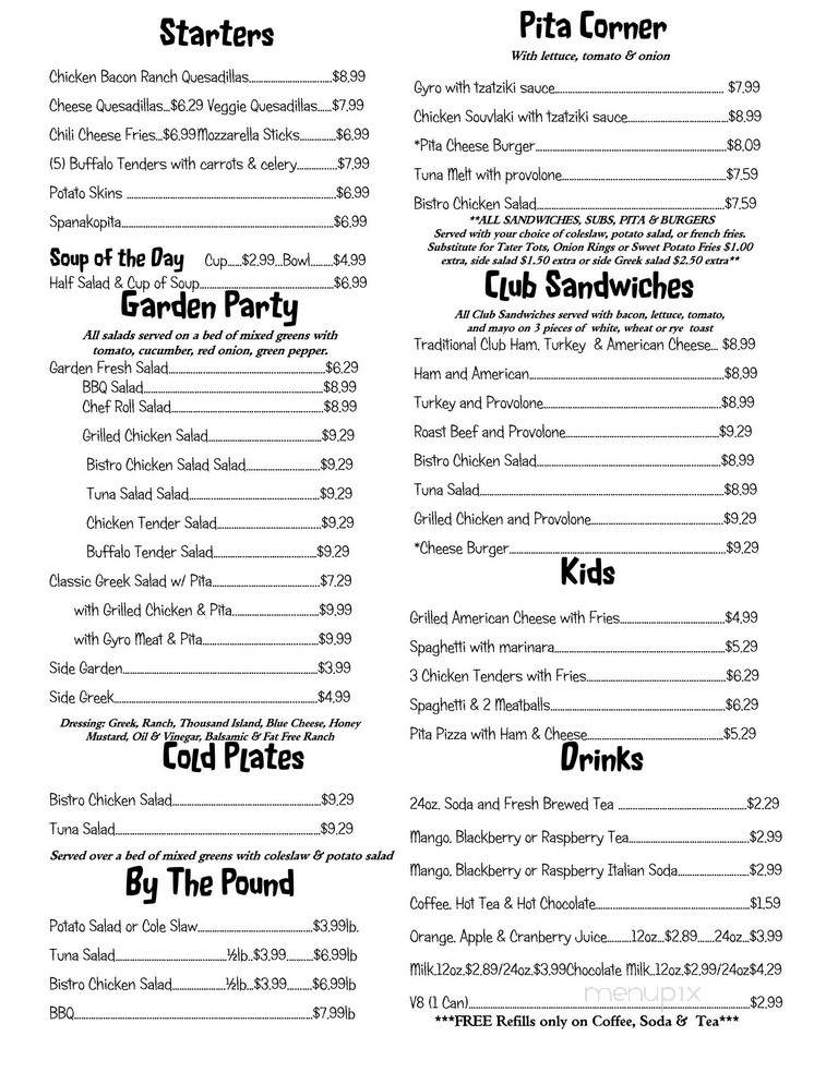 PicNik's - Mooresville, NC menu_pic
