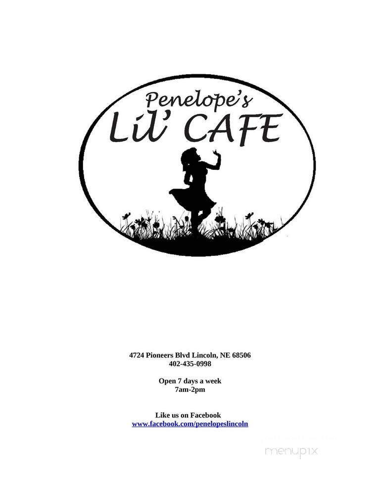 Penelope's Lil Cafe - Lincoln, NE menu_pic