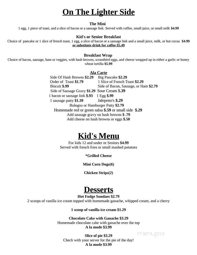 Penelope's Lil Cafe - Lincoln, NE menu_pic