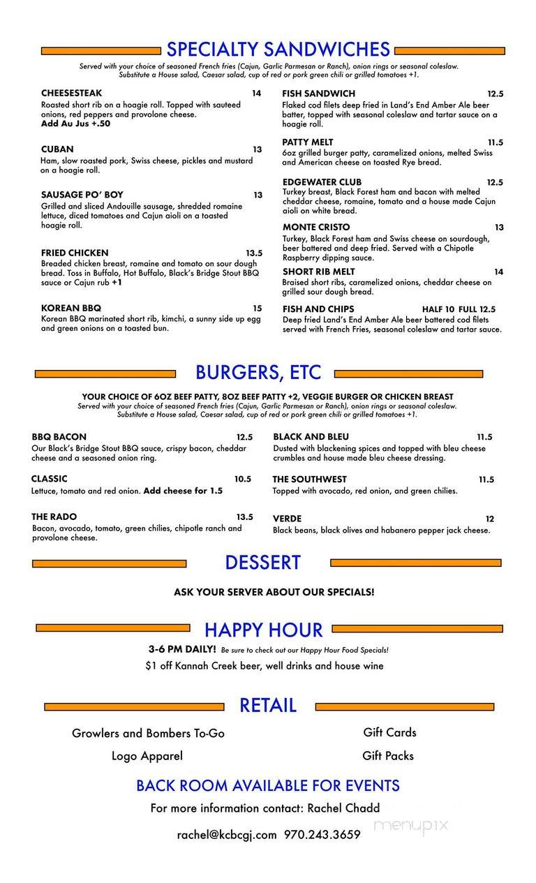 Edgewater Brewery - Grand Junction, CO menu_pic