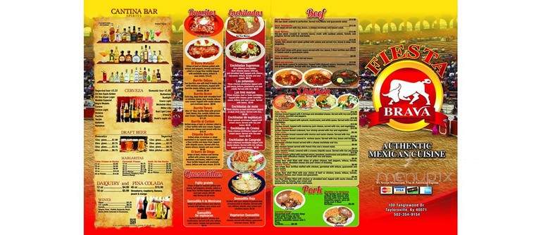 Fiesta Brava - Taylorsville, KY menu_pic