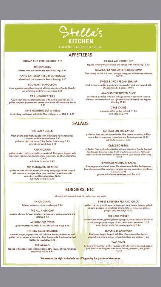 Stella's Kitchen - Napoleonville, LA menu_pic