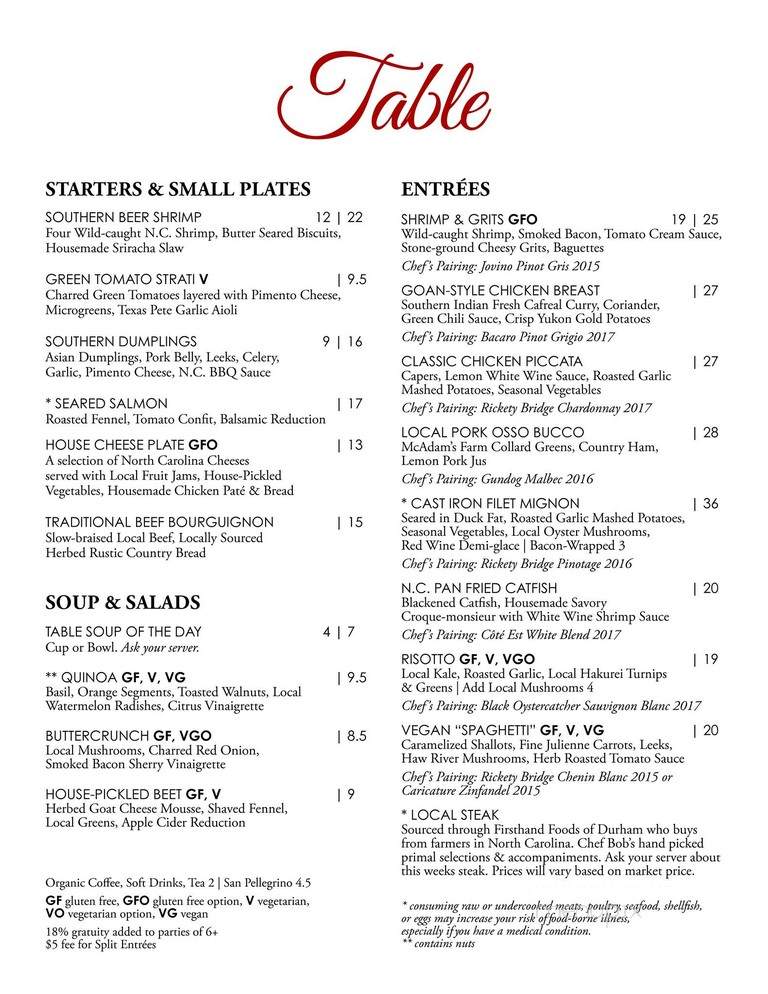 Mebane Downtown Table - Mebane, NC menu_pic