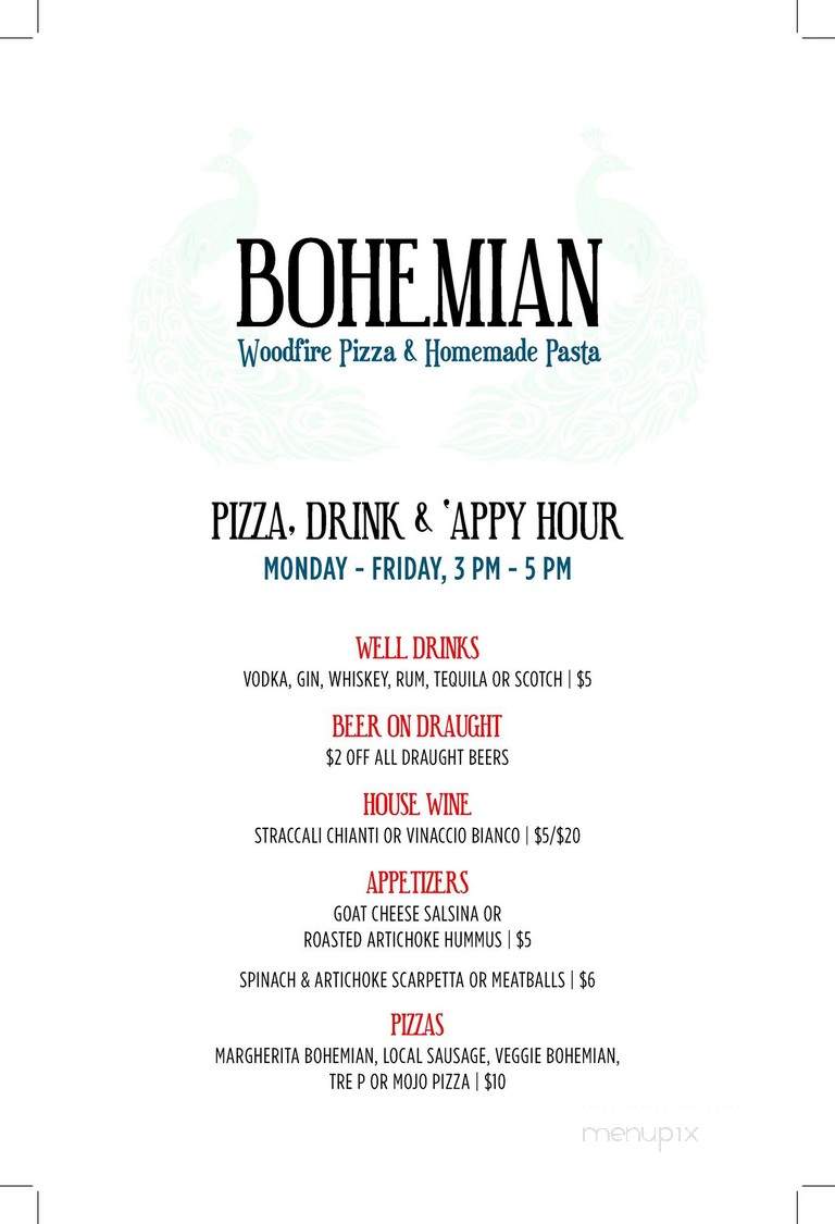 East Village Bohemian Pizzeria - Tulsa, OK menu_pic