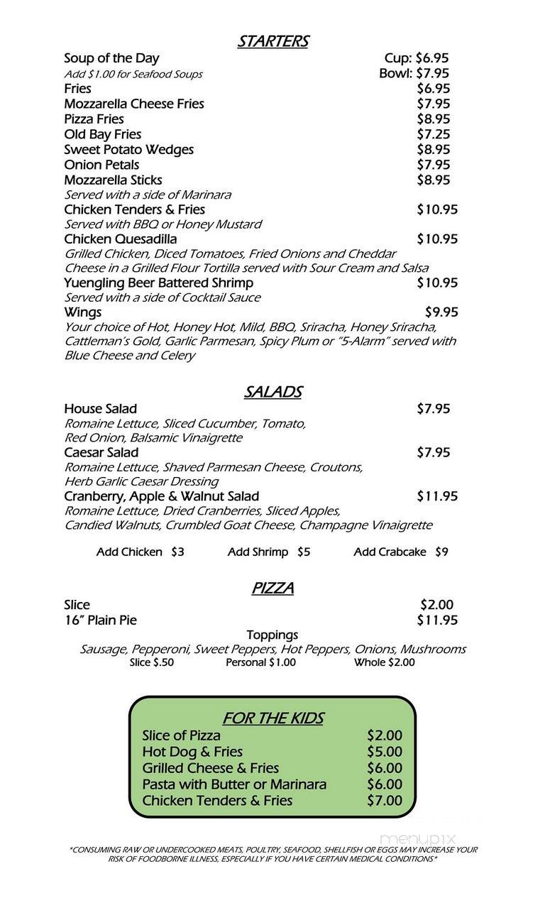 Leddy's Pub - Harleysville, PA menu_pic