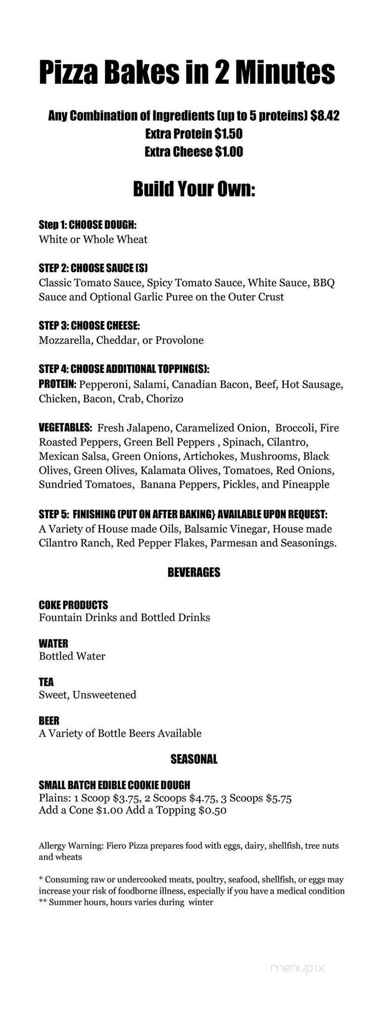 Fiero Pizza - Sioux Falls, SD menu_pic
