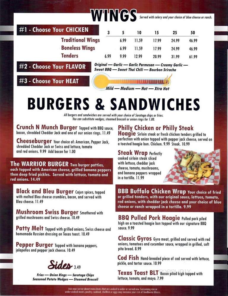 Billy's Burgers & Beers - Lebanon, OH menu_pic
