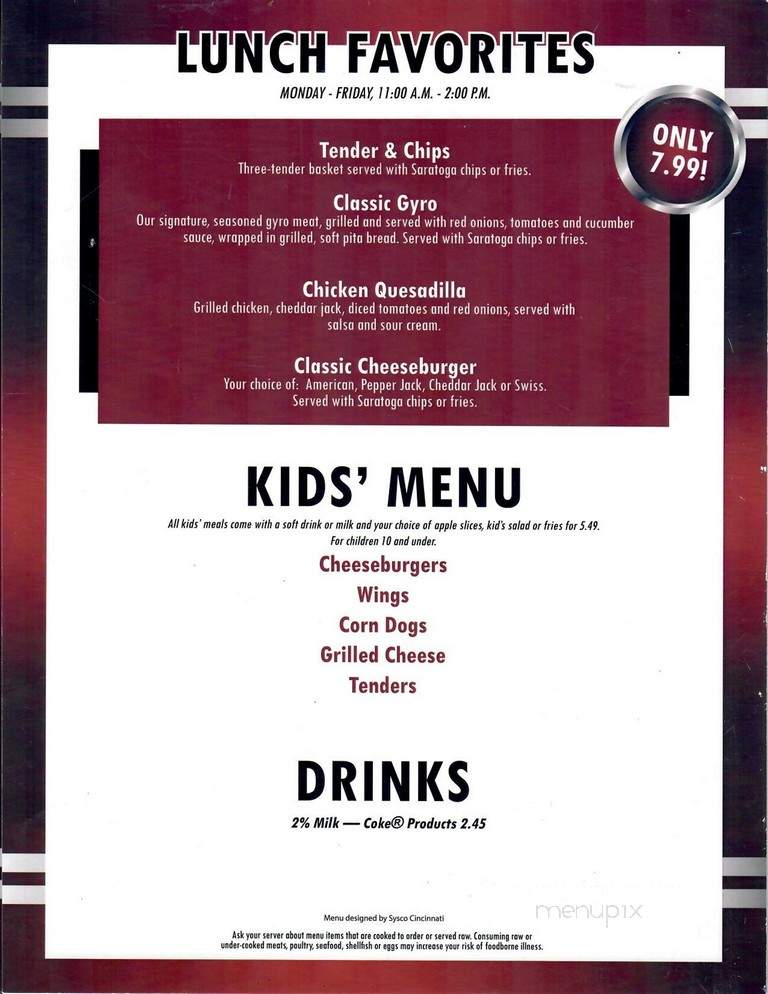 Billy's Burgers & Beers - Lebanon, OH menu_pic