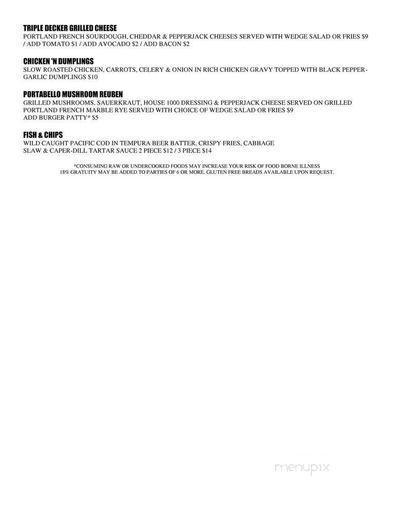 Frontier Public House - Vancouver, WA menu_pic