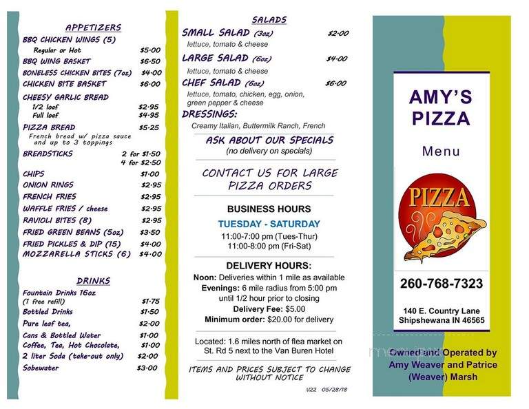 Amy's Pizza & Subs - Shipshewana, IN