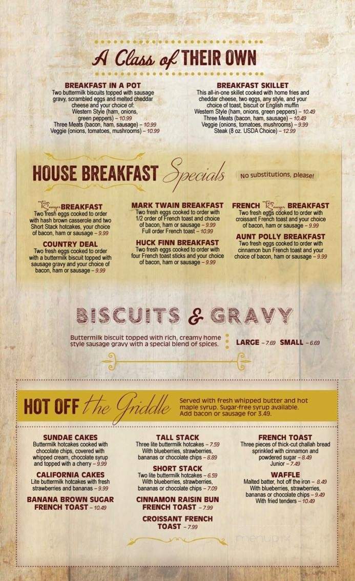 Tom Sawyer's - Palm Springs, FL menu_pic