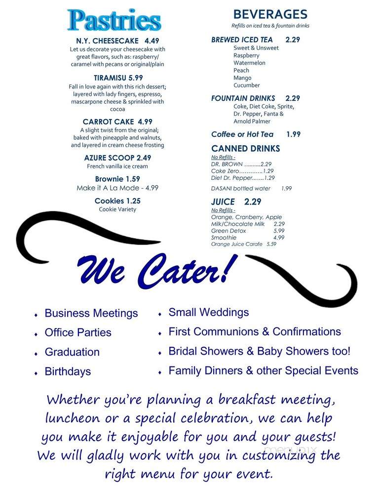 Azure Bistro - San Juan, TX menu_pic
