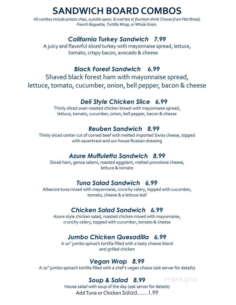 Azure Bistro - San Juan, TX menu_pic
