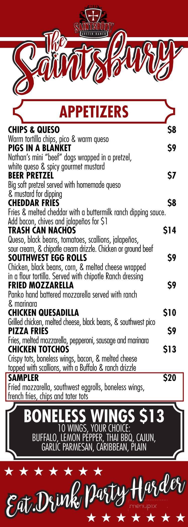 Saintsbury Tavern - The Colony, TX menu_pic