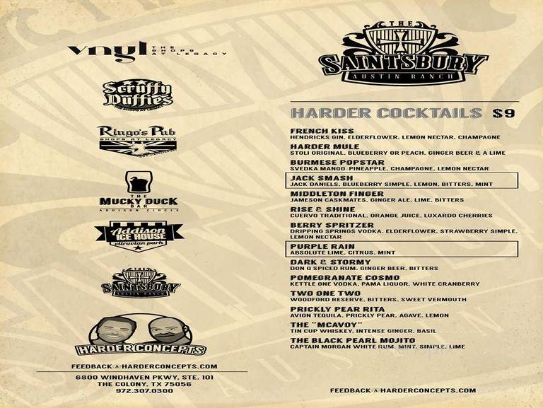 Saintsbury Tavern - The Colony, TX menu_pic