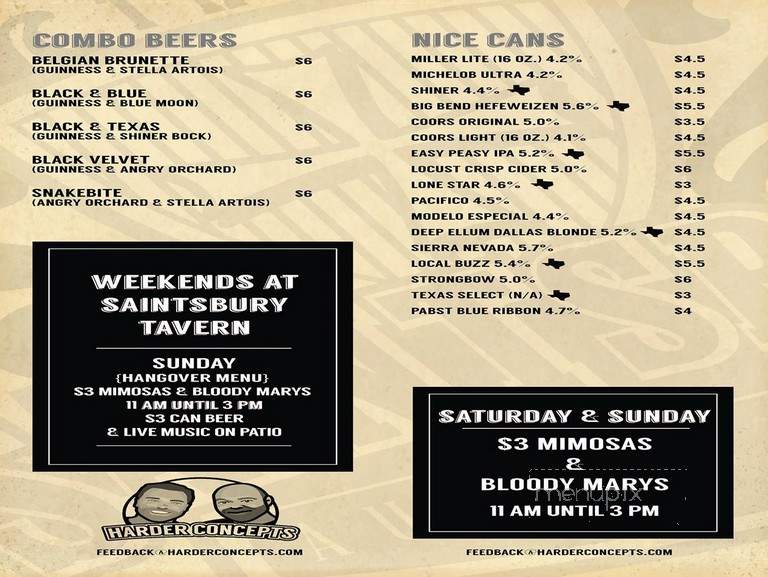 Saintsbury Tavern - The Colony, TX menu_pic