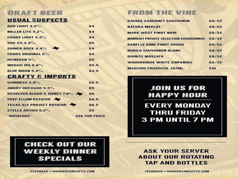 Saintsbury Tavern - The Colony, TX menu_pic