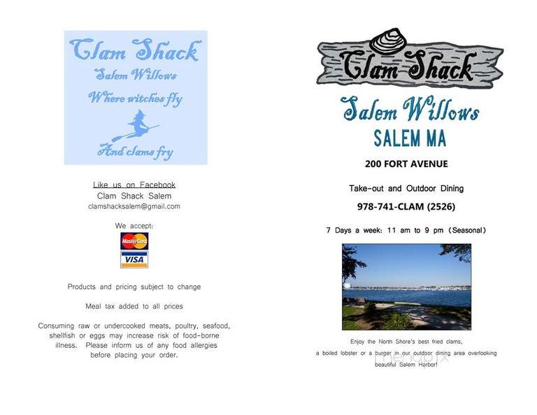 Clam Shack - Salem, MA menu_pic