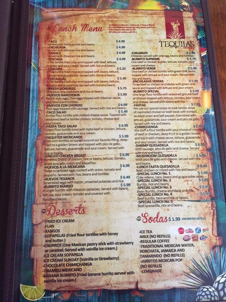 Tequila's Mexican Grill - Imperial, NE menu_pic