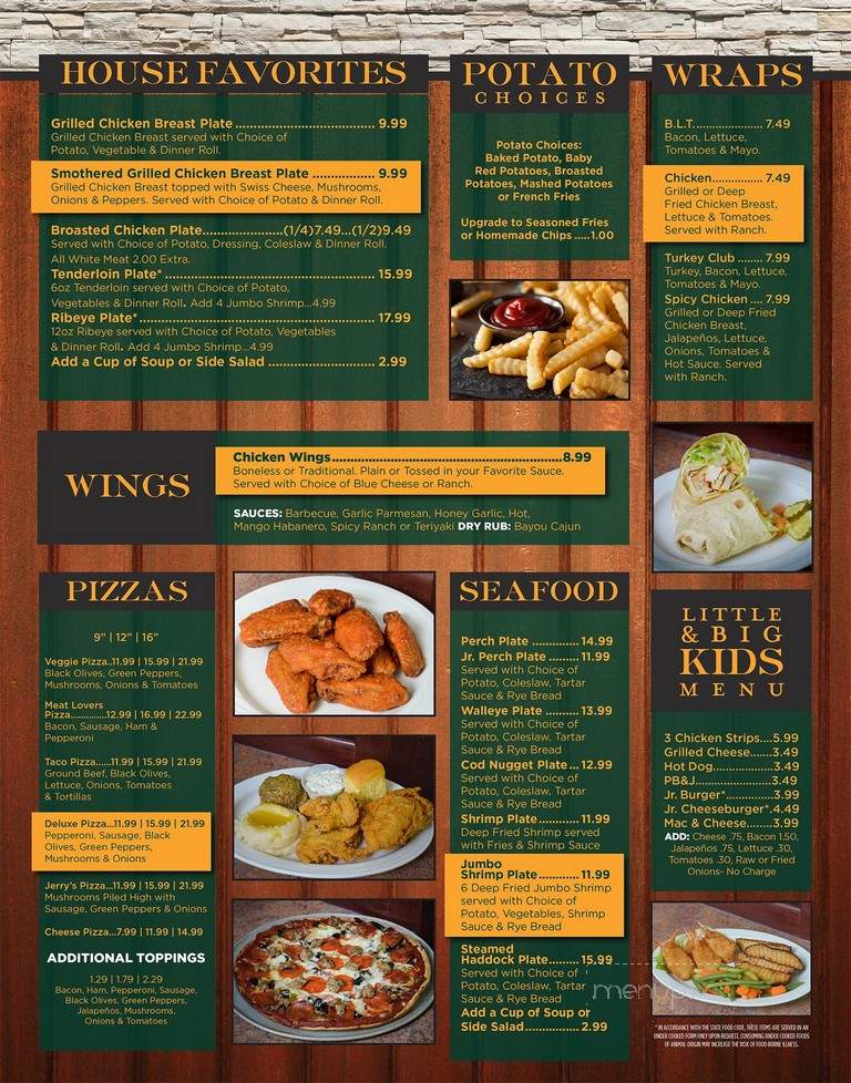Ravine Pub and Grill - Green Bay, WI menu_pic