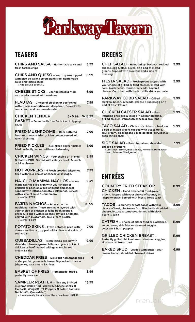 Parkway Tavern - Plano, TX menu_pic