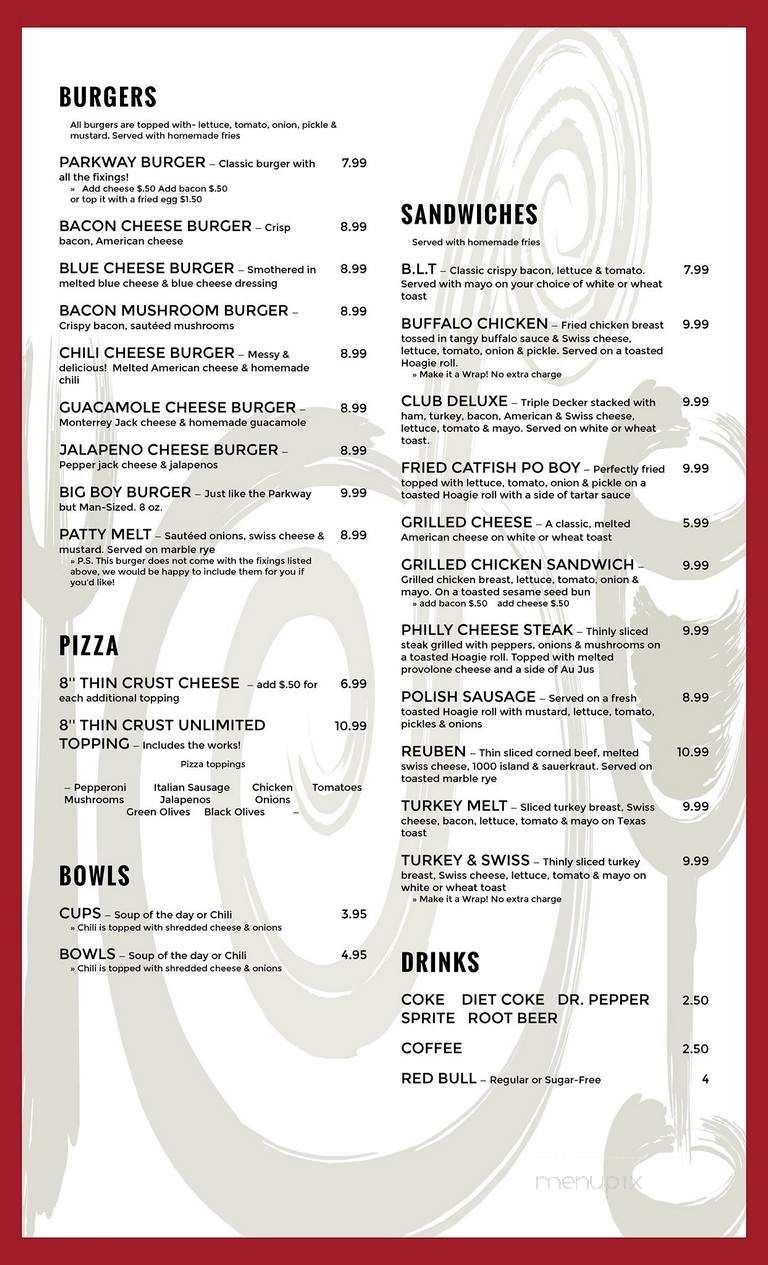 Parkway Tavern - Plano, TX menu_pic