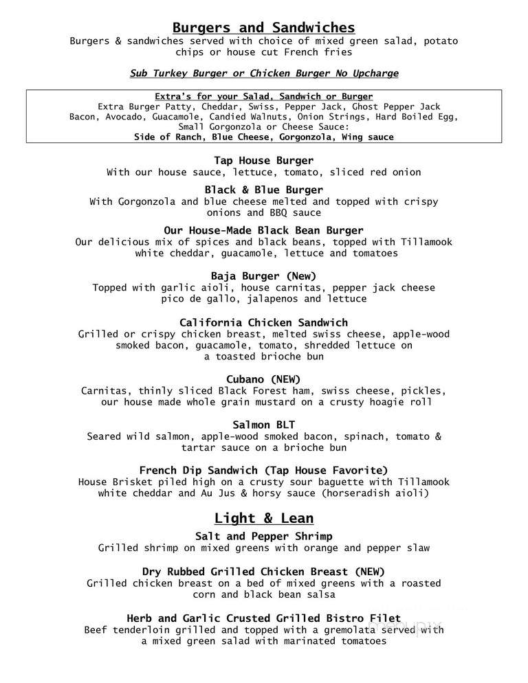 Folsom Tap House Sports Bar & Grill - Folsom, CA menu_pic