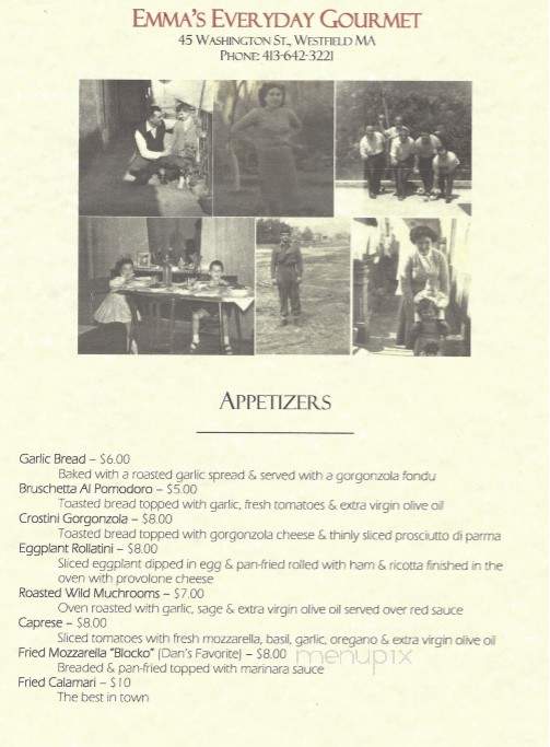 Emma's Everyday Gourmet - Westfield, MA menu_pic