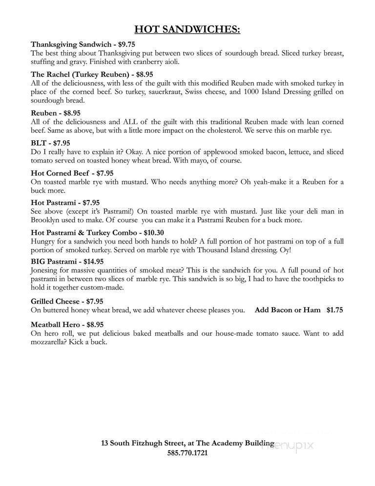 Founders Cafe - Rochester, NY menu_pic